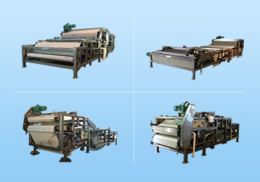 Squeezing belt press machine